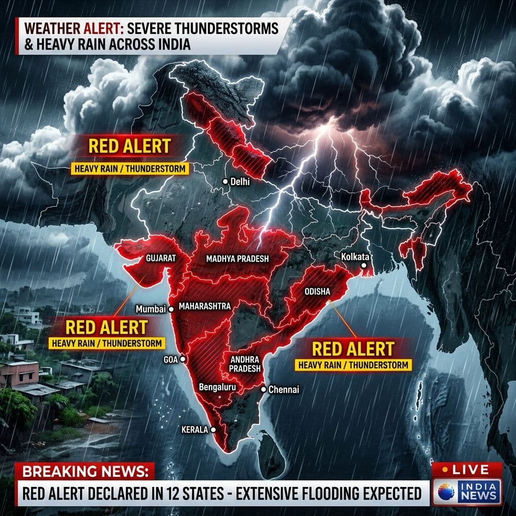 मौसम अलर्ट: IMD ने कई राज्यों में जारी की भारी बारिश की चेतावनी